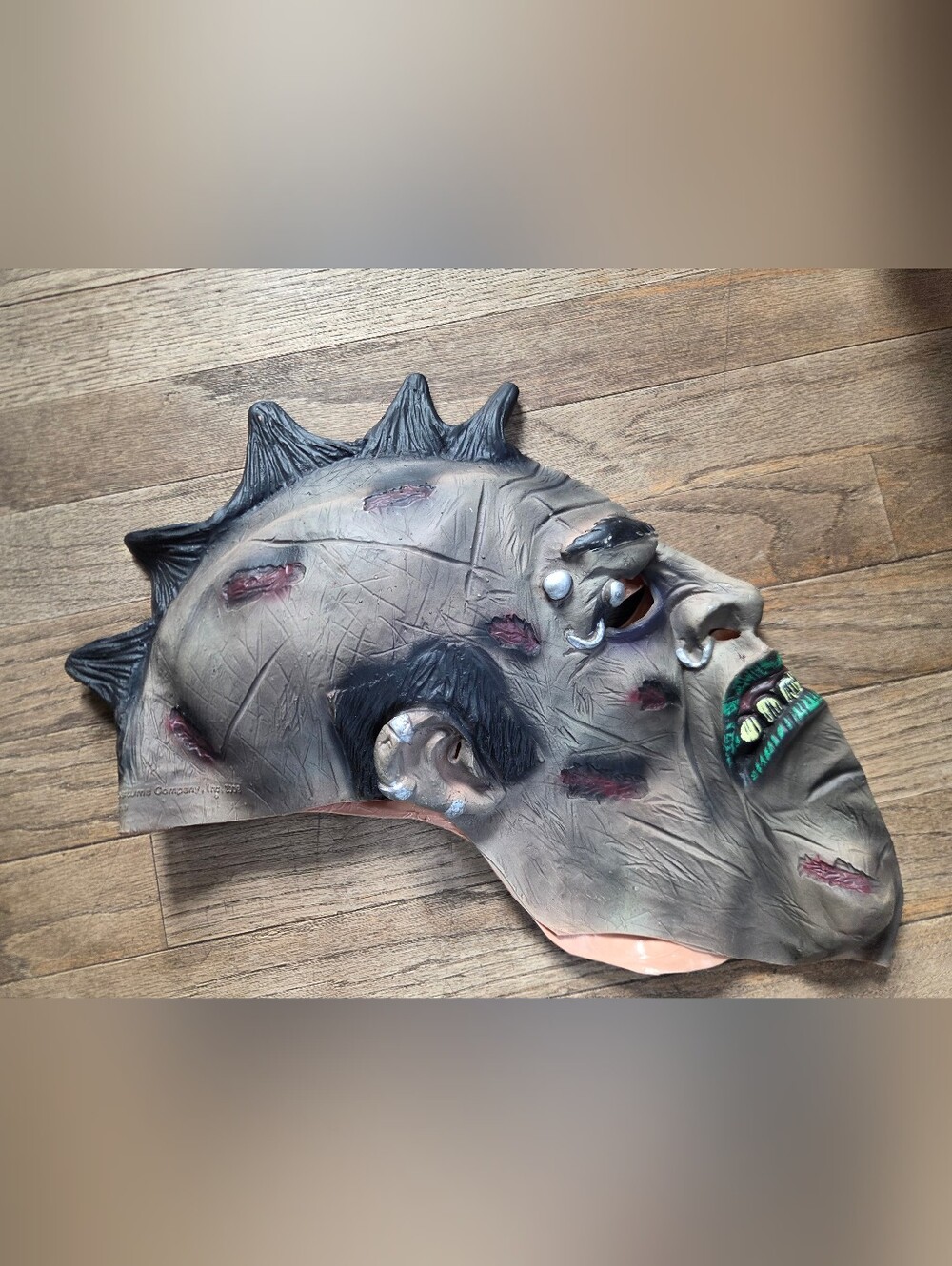 Vintage Rubie 90s Gray Zombie Horror Mask for Men Accessories